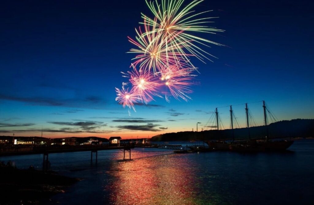 Photo of the Fourth of July Fireworks in Bar Harbor Maine