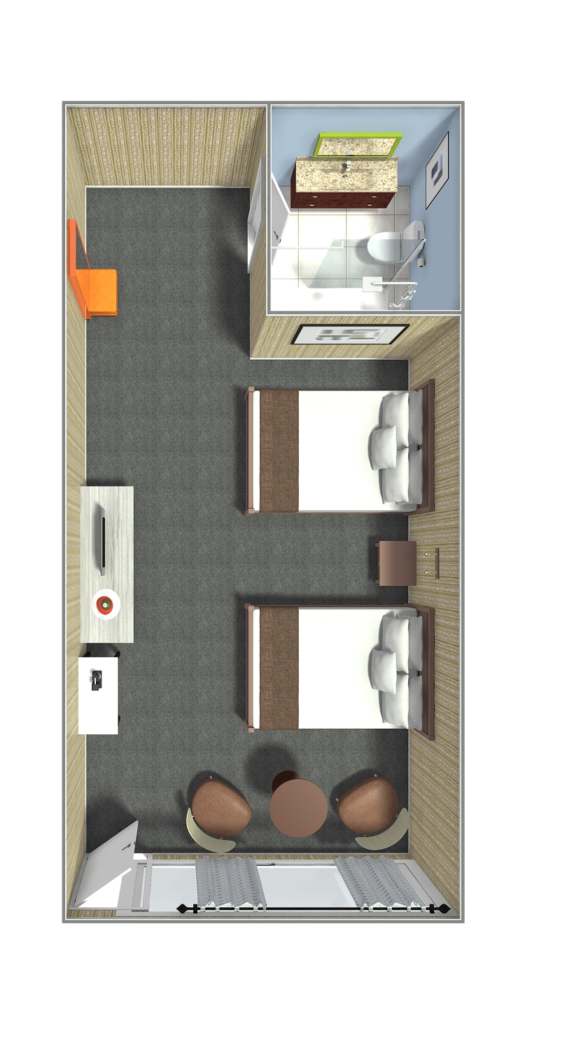 BHM 2 bedroom queen layout